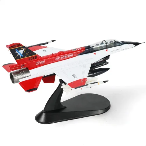 Vista 6 de NUOTIE 1/72 F-16D X-62 Vista Fighter Modelo Pre-Construido Escuela de Pilotos de Pruebas de la USAF Modelo de Avión de Combate de Aleación Metálica