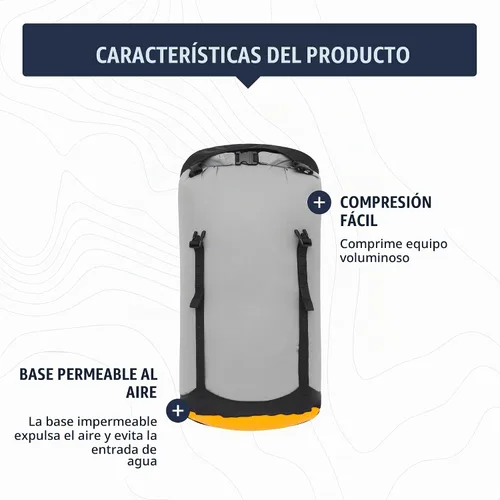 Vista 3 de Sea to Summit eVac Bolsa de compresión impermeable, saco de compresión impermeable, 5 litros, gris de alta resistencia talle alto Gris