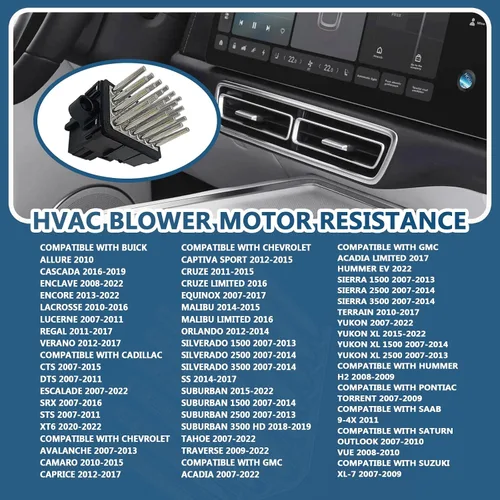 Vista 5 de Módulo de control de resistencia del motor del ventilador de calentador de aire acondicionado compatible con Chevy Chrysler Buick Cadillac GMC Dodge