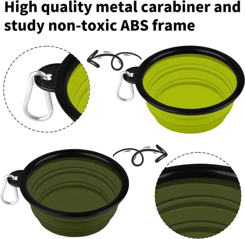 Vista 58 de COOYOO Cuenco plegable para perros, paquete de 2 cuencos plegables para agua para perros y gatos, plato portátil para alimentación de mascotas