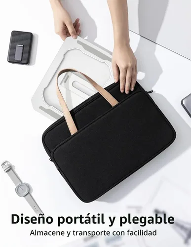 Vista 5 de Soporte para laptop para escritorio, soporte ergonómico ajustable para laptop, soporte plegable para computadora portátil compatible con MacBook