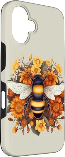 Vista 3 de iPhone 16 Boho Flower Bee Honey Beekeeper Daisy Sunflower Bee Case