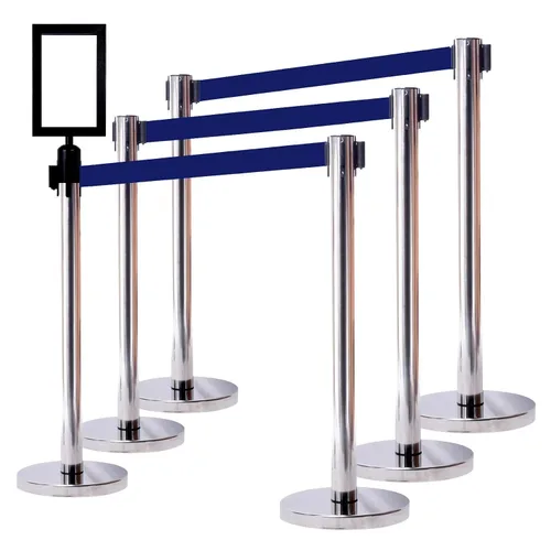 Vista 29 de VIP Crowd Control - Juego de barreras de seguridad con cinturones retráctiles, 91 cm de altura, cinturón de 198 cm y soporte de pared Cinturón