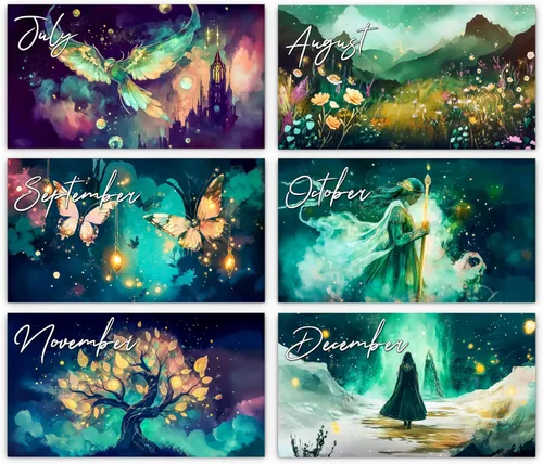 Vista 6 de Calendario de pared de crepúsculo místico 2026 - Paisajes de ensueño encantadores con vacaciones