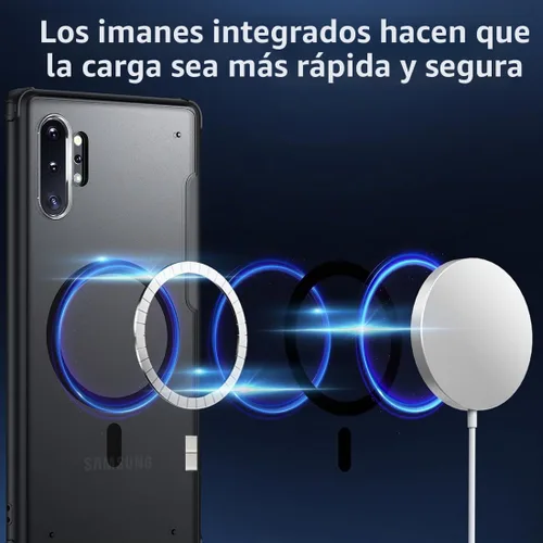 Vista 2 de TIANNIUKE Funda magnética para Samsung Galaxy Note 10 Plus, translúcida mate antihuellas, compatible con MagSafe, ajuste delgado, a prueba de Negro