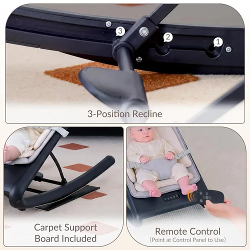 Vista 5 de VaVaSoo Silla mecedora para bebé, mecedora eléctrica para bebé y asiento