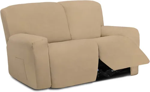 Vista 31 de Easy-Going - Funda elástica de microfibra para sofá reclinable seccional, suave vellón ajustable a tu sofá de 2 cuerpos, lavable, protector