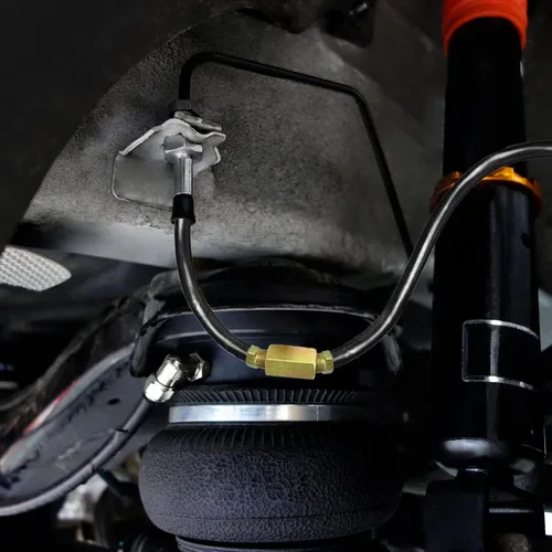 Vista 8 de Kit de tubos de línea de freno MuHize de 3/16 pulgadas x 25 pies con 16 accesorios de estriado - Rollo de acero recubierto con PVF resistente a