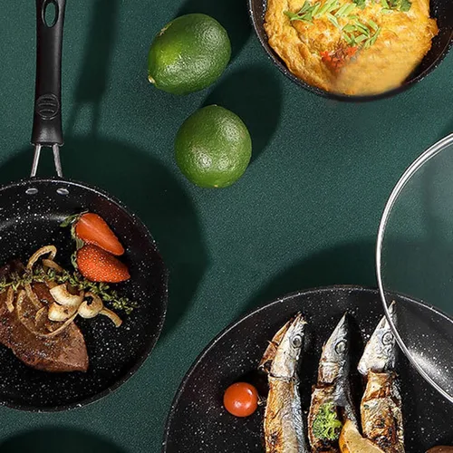 Vista 9 de TANIQIACA Sartén de acero inoxidable y ABS, sartén antiadherente, sartén de cebolla para filete de tocino, sartén de cocina saludable de acero