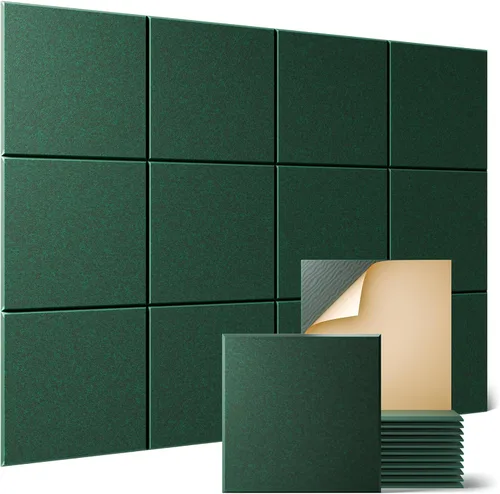 Vista 73 de Sonicism Paquete de 8 paneles acústicos de pared autoadhesivos, paneles de espuma a prueba de sonido de 12 x 12 x 0.4 pulgadas, paneles decorativos