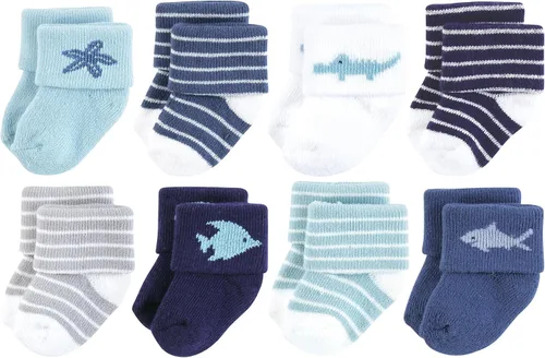 Vista 21 de Hudson Baby - Calcetines de algodón para bebés recién nacidos y Terry para niñas bebés