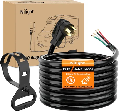 Vista 23 de Nilight Cable de Extensión para Secadora EV de 15 Pies 3 Clavijas 30 Amperios NEMA 10-30P 10-30R Cable de Extensiones Antiguas Servicio Pesado