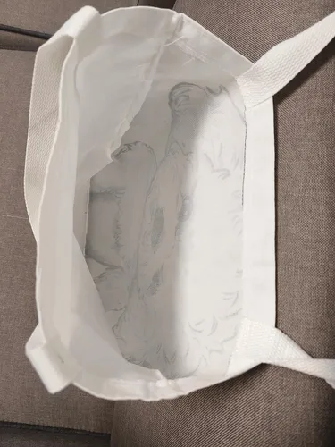 Vista 2 de Bonita bolsa de lona para mujer con diseño de perro, reutilizable, ligera, bolsa de compras para el trabajo, picnic, playa