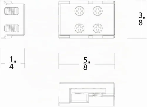Vista 2 de WAC Lighting T24-BS-PM-CL, Basics & Gemini - Conector I de alimentación a cinta de 24 V CC (paquete de 10)