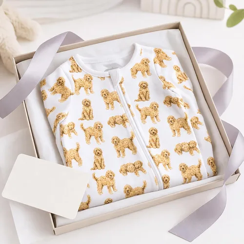 Vista 3 de Mud Pie Baby Mud Pie Dog Breed - Pijama unisex para bebé Golden Doodle