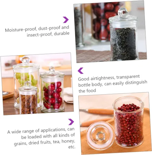 Vista 2 de Mikinona Candy Jar Candy 25.4 fl oz Sugar Container Organizer Contenedores de alimentos Tapa de sellado Tarro de almacenamiento de humedad