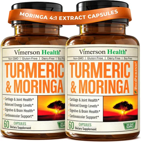 Vista 12 de Suplemento de Moringa + Cúrcuma Curcumina para la Salud de las Articulaciones, Salud Intestinal, Energía y Apoyo Inmunológico - Fórmula de Bienestar