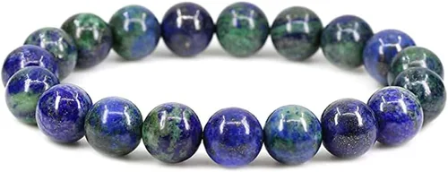 Vista 16 de AD Beads Pulsera elástica de cuentas redondas de piedras preciosas naturales, curación Reiki, 0.315 in Azul aguamarina