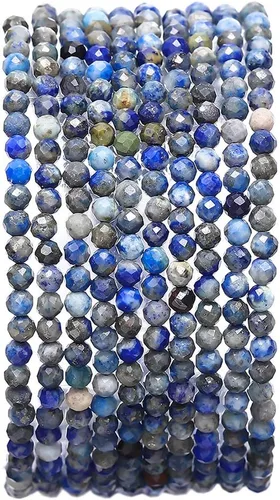 Vista 9 de BEADIA Cuentas de piedra natural africana de turquesa faceted rondelle 3x4mm semipreciosas sueltas para hacer joyas 38cm
