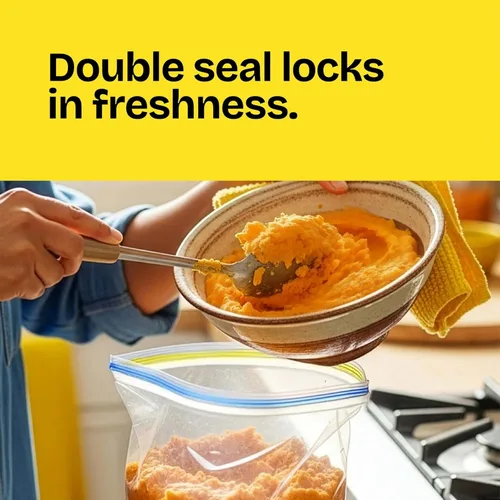 Vista 2 de Glad Bolsas de sándwich con cremallera para almacenamiento de alimentos, 100 unidades (el embalaje puede variar)