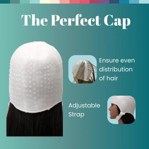 Vista 7 de Gorro de silicona para resaltar el cabello Dompel Gorro de silicona profesional reutilizable Especial para teñir el cabello Modelo 233 CA 1 UND