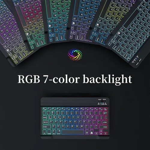 Vista 3 de kaidisen Teclado retroiluminado para Galaxy Tab A8 10.5 pulgadas Tablet Modelo SM-X200/X205/X207 Funda de teclado con ratón, carcasa de teclado