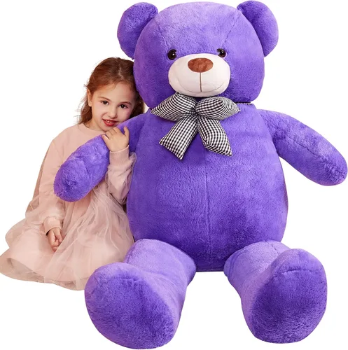 Vista 10 de IKASA Oso de Peluche Gigante Animal de Peluche Juguete de Felpa, 47 pulgadas Grande Lindo Jumbo Juguetes Suaves, Enorme Gran Esponjoso Gordo Negro