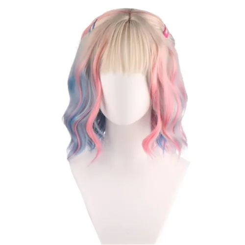 Vista 47 de COSPLAZA Cosplay Pelucas Moda Corto Azul Anime Cabello Elegante Mujer Fiesta Peluca