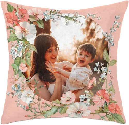 Vista 9 de Funda de almohada personalizada para mamá, funda de almohada cuadrada para el día de la madre, decoración de 16 pulgadas, vegetación
