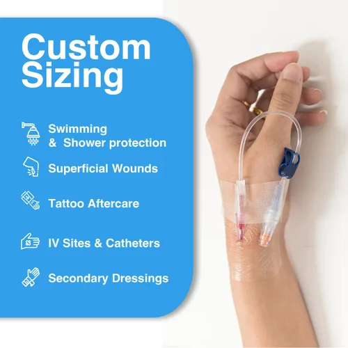 Vista 3 de Dynarex Dürma+ View Guard - Rollo de película transparente, vendaje para cuidado posterior del tatuaje, envoltura flexible para protección