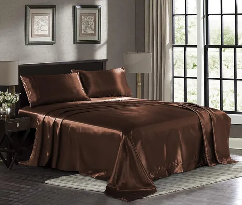 Vista 36 de Pure Bedding Sábanas de satén de lujo para cama individual de hotel, juego de sábanas de microfibra extra suave de 1800, resistente a las arrugas, a