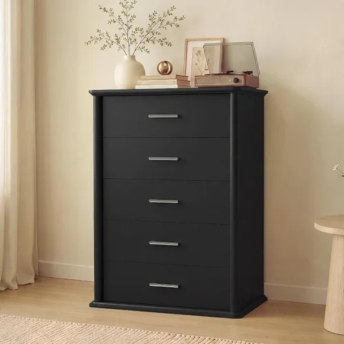 Vista 10 de YESHOMY Cómoda con 7 cajones para dormitorio, cómoda de 47.2 pulgadas de Negro