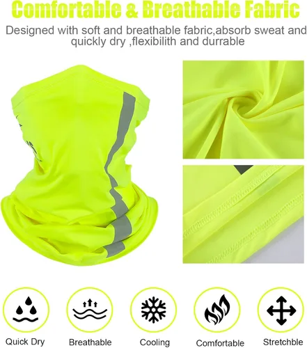 Vista 3 de SATINIOR 8 piezas de polaina reflectante para el cuello para hombre, pasamontañas de ciclismo, máscara facial, bandana para el sol para hombre