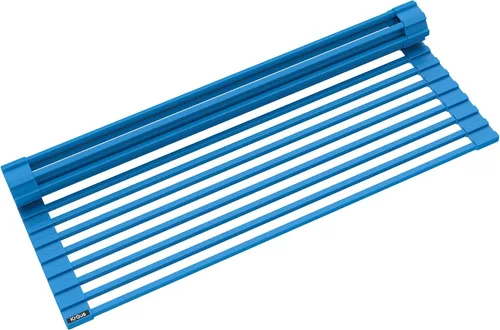 Vista 15 de Kraus Escurreplatos multiusos enrollable para encima del fregadero, con colador y esterilla en negro, KRM-10BLACK