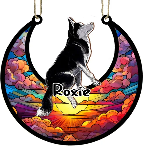 Vista 78 de LOVELYPOD Adorno de Navidad personalizado para perro pastor australiano, atrapasoles conmemorativo, adorno de Navidad de pastor australiano