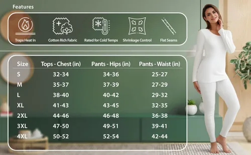 Vista 6 de Indera Ropa interior térmica de punto Raschel de algodón peinado para mujer