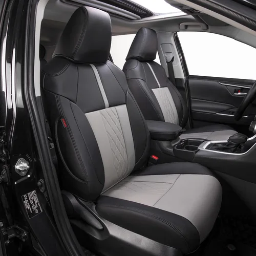 Vista 8 de EKR - Juego completo de fundas de asiento de cuero para automóvil de ajuste personalizado (color negro)