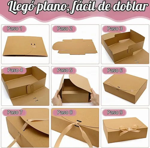 Vista 6 de PLMMOUT 15 cajas de regalo con tapas, caja de propuesta de dama de honor Marrón