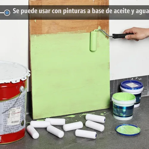 Vista 6 de Bates- Kit de rodillos de pintura de espuma, 4 pulgadas, paquete de 3 cubiertas de espuma de alta densidad para un acabado liso, ideal