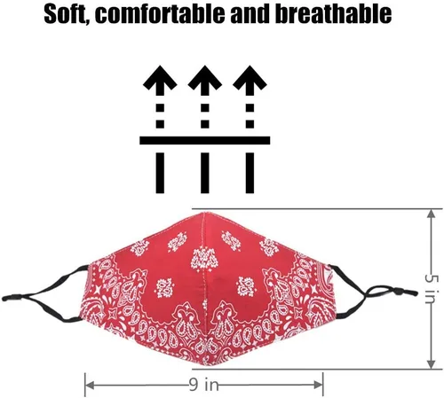 Vista 4 de Bandana de la cubierta de la cara, máscara de tela de algodón suave media cara protectora, pasamontañas de cachemira unisex de moda, Balaclava