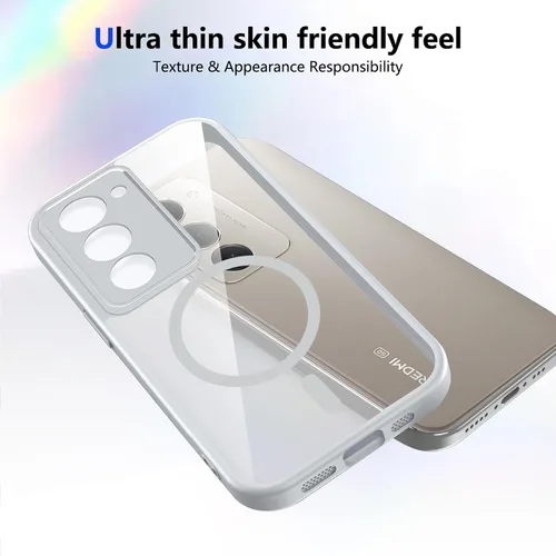 Vista 312 de Funda magnética transparente compatible con Xiaomi 17T, color negro 2 en 1 PC + TPU cubierta de teléfono a prueba de golpes, carcasa protectora