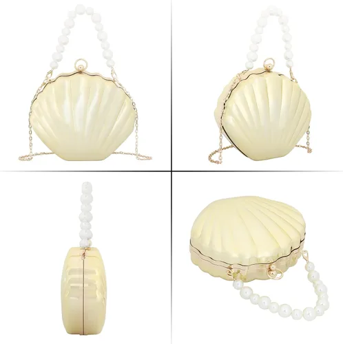 Vista 6 de Women Mini Seashell Evening Clutch Top-Handle Bag Cross-body Bag