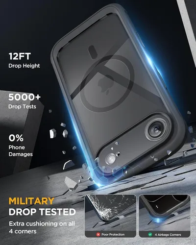 Vista 414 de Miracase Serie de vidrio para iPhone 11 de 6.1 pulgadas, funda protectora de cuerpo completo resistente mejorada con protector de pantalla de vidrio