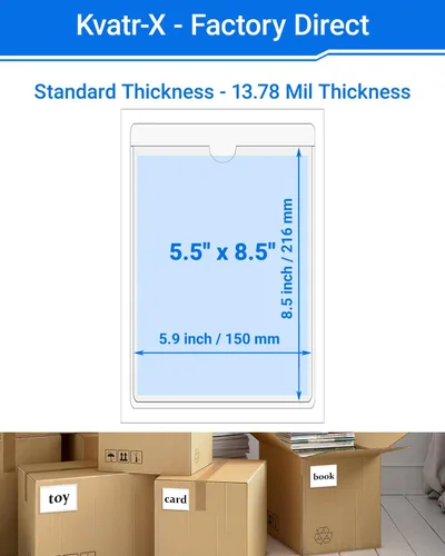 Vista 146 de 30 PCS Clear Self Adhesive Plastic Label Pockets, Top Loading Business & Library Index Card Holders, Peel and Stick Sleeves for Storage Bins, Totes