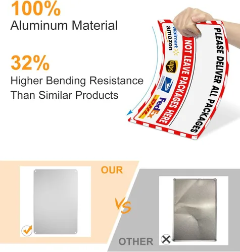 Vista 83 de ALKB - Letrero de entrega de paquetes de 8 x 12 pulgadas, entrega todos los paquetes aquí Letrero de aluminio libre de óxido para porche, puerta