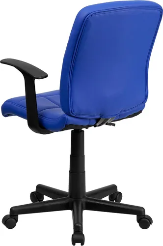 Vista 5 de Flash Furniture - Silla giratoria de respaldo medio de vinilo, acolchada, color negro