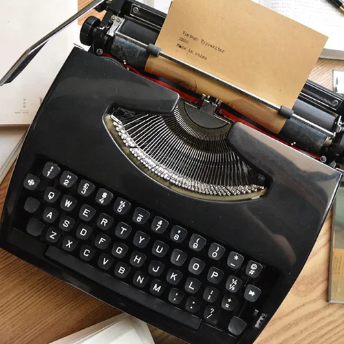 Vista 2 de Máquina de escribir manual portátil – Máquina de escribir vintage antigua para escritura nostálgica, ideal para uso doméstico y oficina, ligera