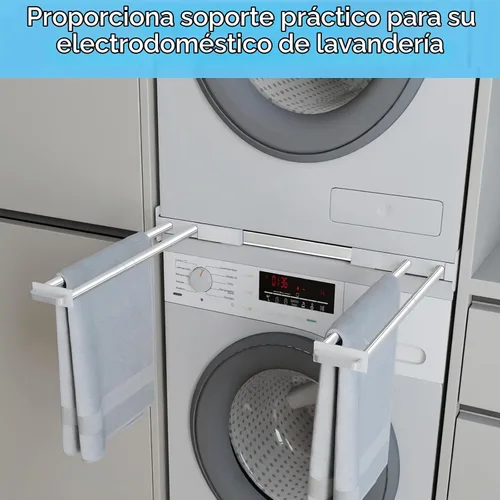 Vista 7 de Kit de apilamiento para lavadora y secadora, diseño ajustable que se adapta a la mayoría de lavadoras y secadoras