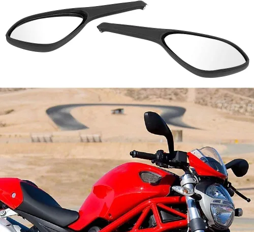 Vista 4 de Par de espejos de motocicleta para 696 795 796 1100 de repuesto de ajuste directo retrovisor lateral con diseño ajustable