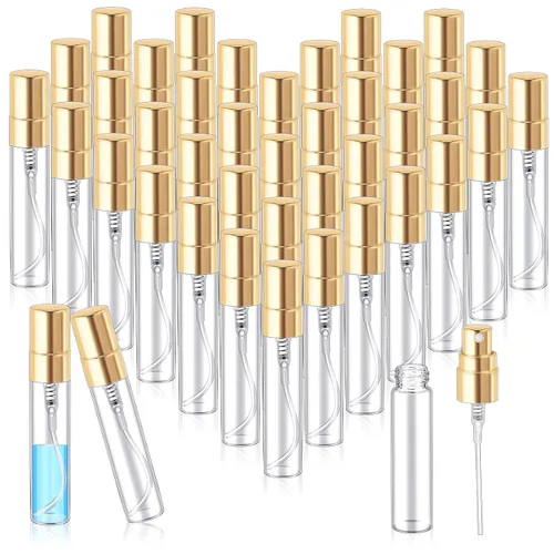 Vista 11 de Zhehao 1 mini botellas de spray de 0.2 fl oz de vidrio transparente para perfume, atomizador de perfume de niebla fina, portátil, recipientes vacíos